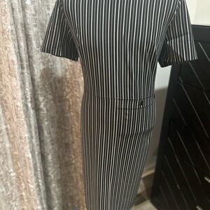 Banana Republic Black and White Striped Dress